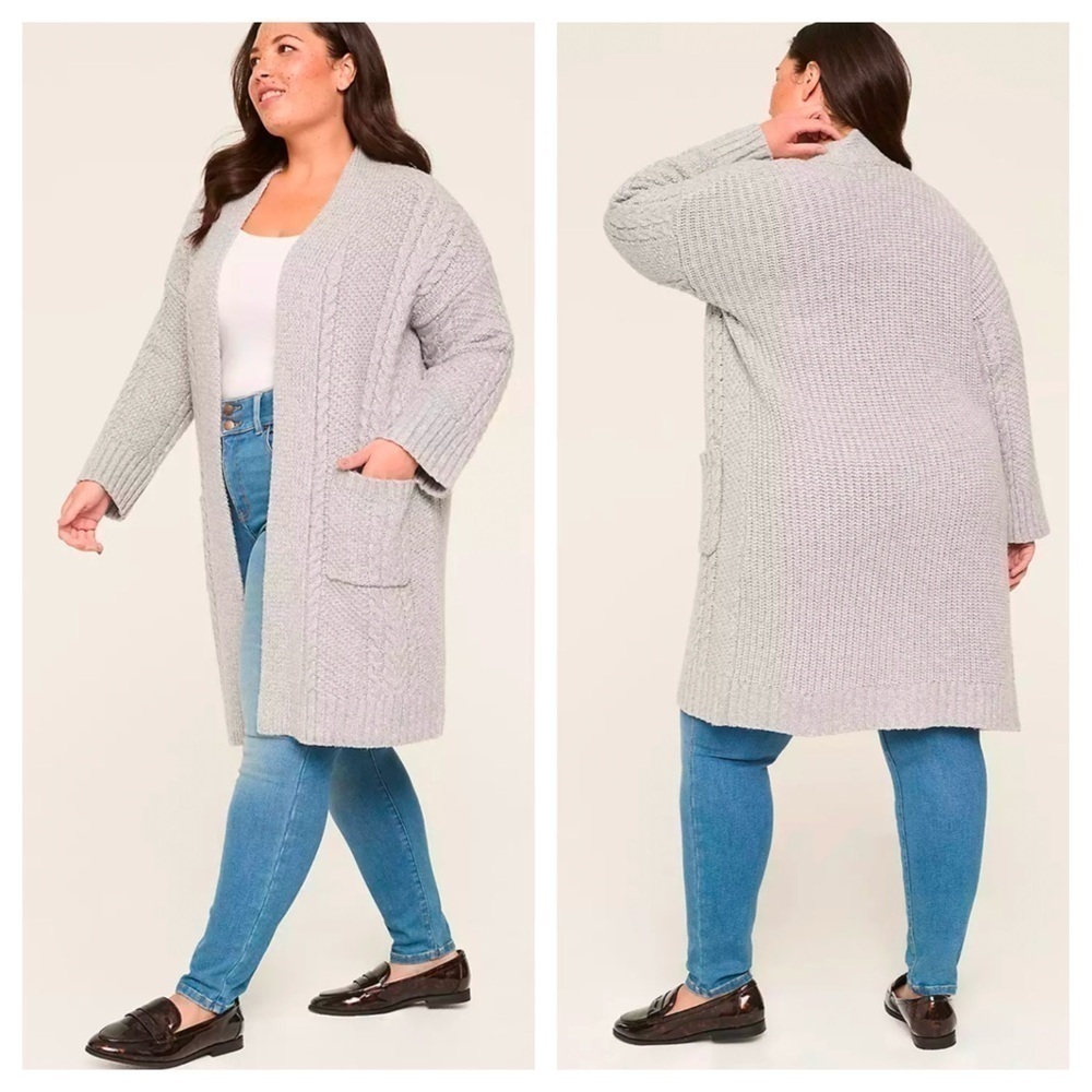 Lane Bryant Open-Front Cable Knit
Blanket Cardigan, New with Tags